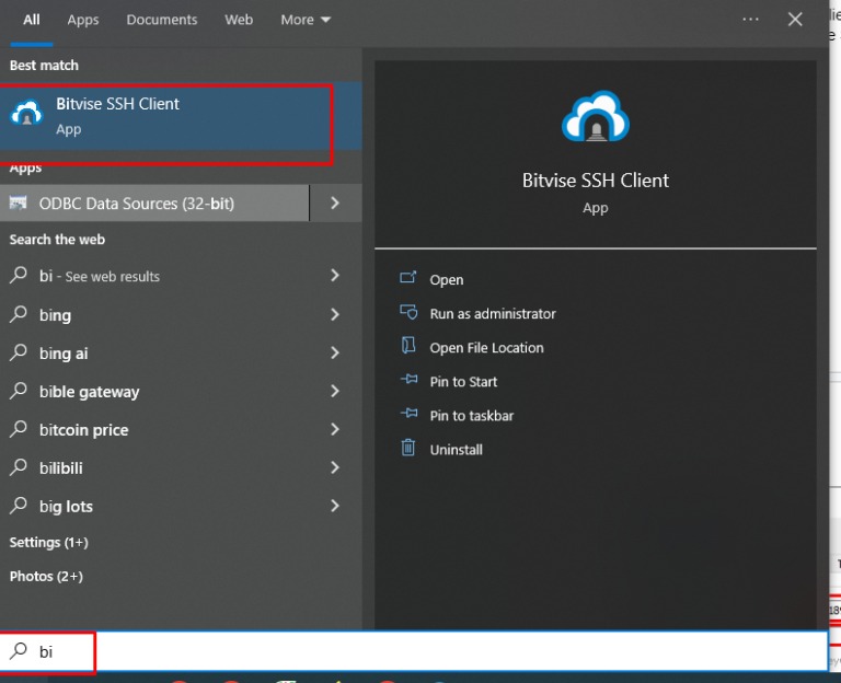 Mở phần mềm Bitvise SSH Client để đăng nhập vps linux