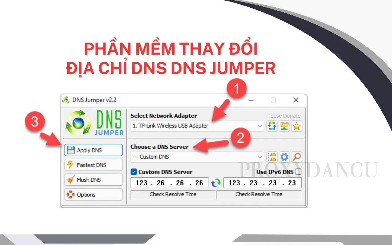 Phần Mềm Thay Đổi Địa Chỉ DNS DNS Jumper