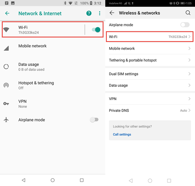 chạm vào Wi-Fi để xem mạng không dây trong khu vực của bạn