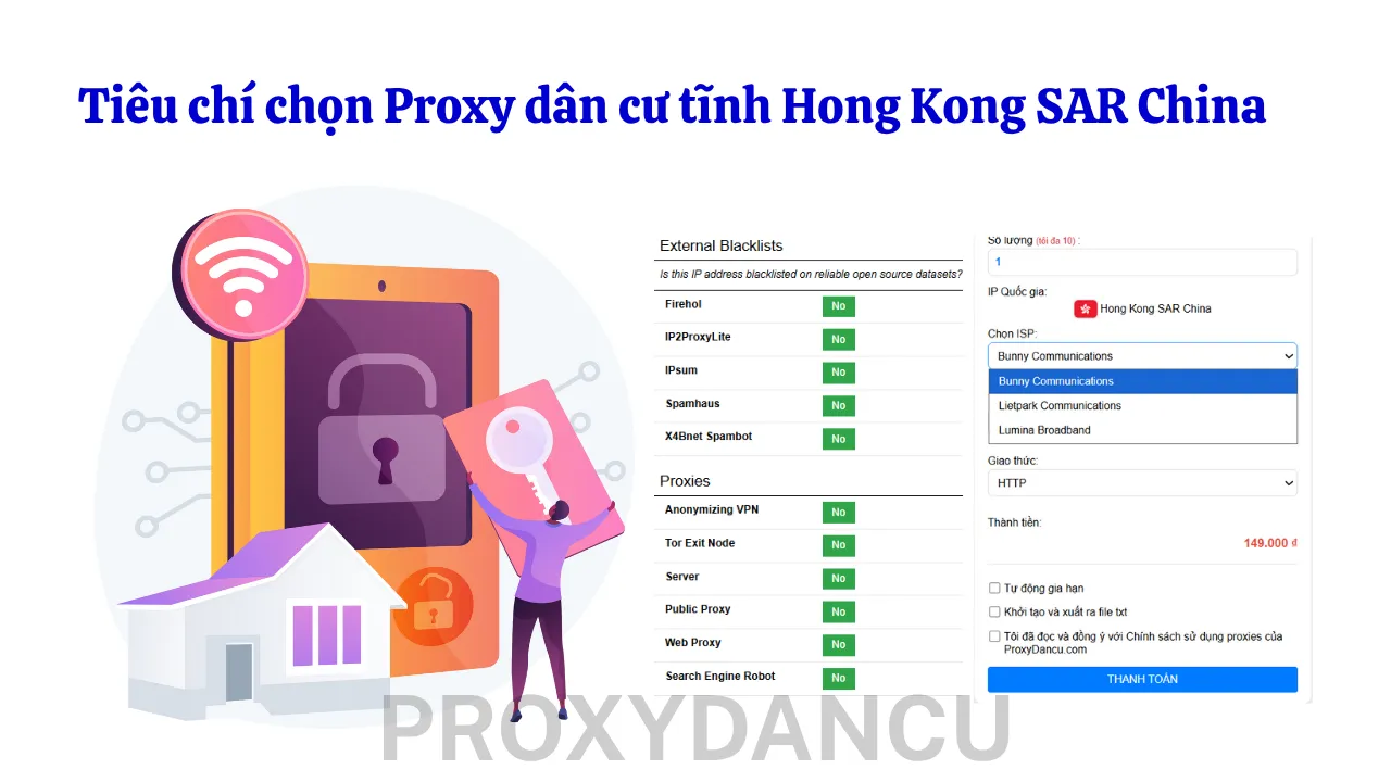 Proxy dân cư tĩnh Hong Kong SAR China